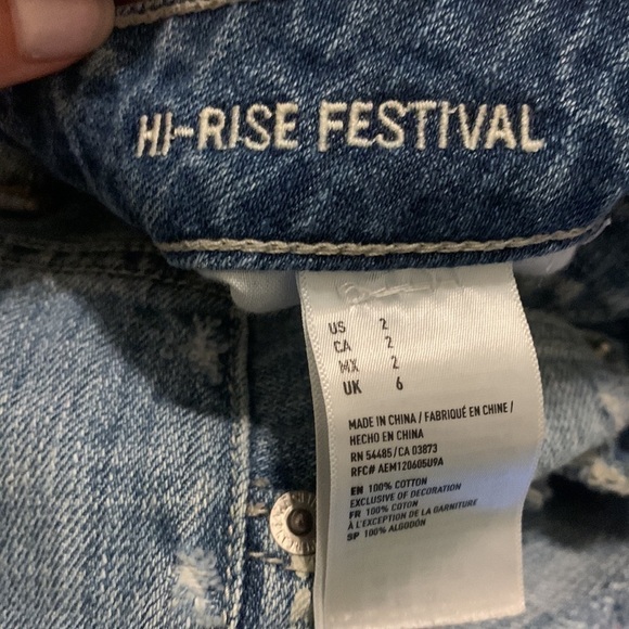 American Eagle Hi-Rise Festival Cutoff Jean‎ Shorts size 2 - Picture 4 of 10